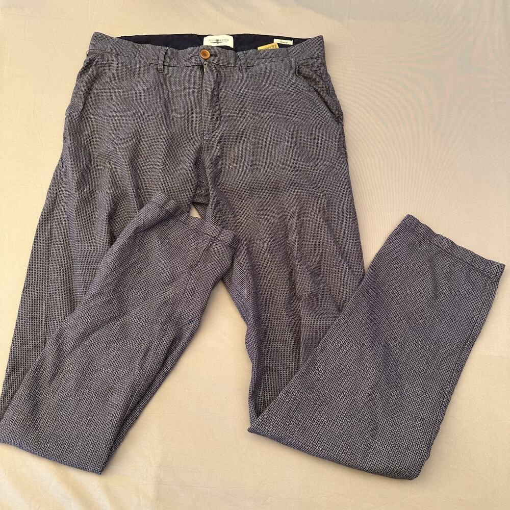Scotch & Soda Pants Mens 29x34 Blue White Stewart Woven Preppy Sunday Look